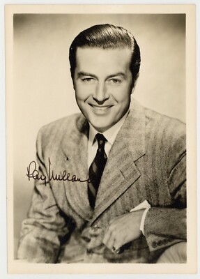 Ray Milland 1944 Signed 5x7 Academy Award Winning Actor Photo Portrait J14302
