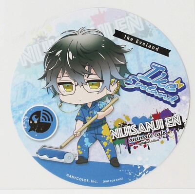 Nijisanji EN Paper Coaster Card Ike Eveland Vtuber Animate Cafe