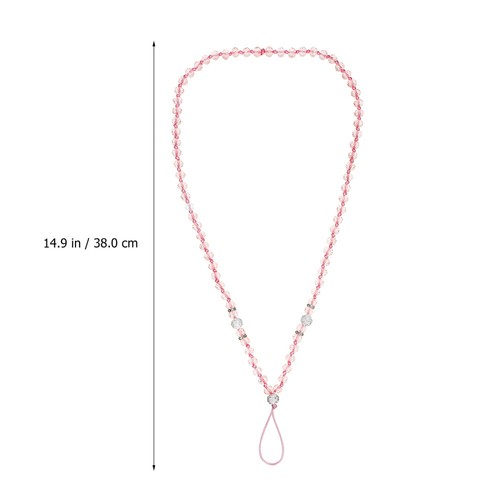 2 Pcs Long Rope Pink Bead White Mobile Phone Hanging Chain Cell Neck Holder - 第 7/11 張圖片