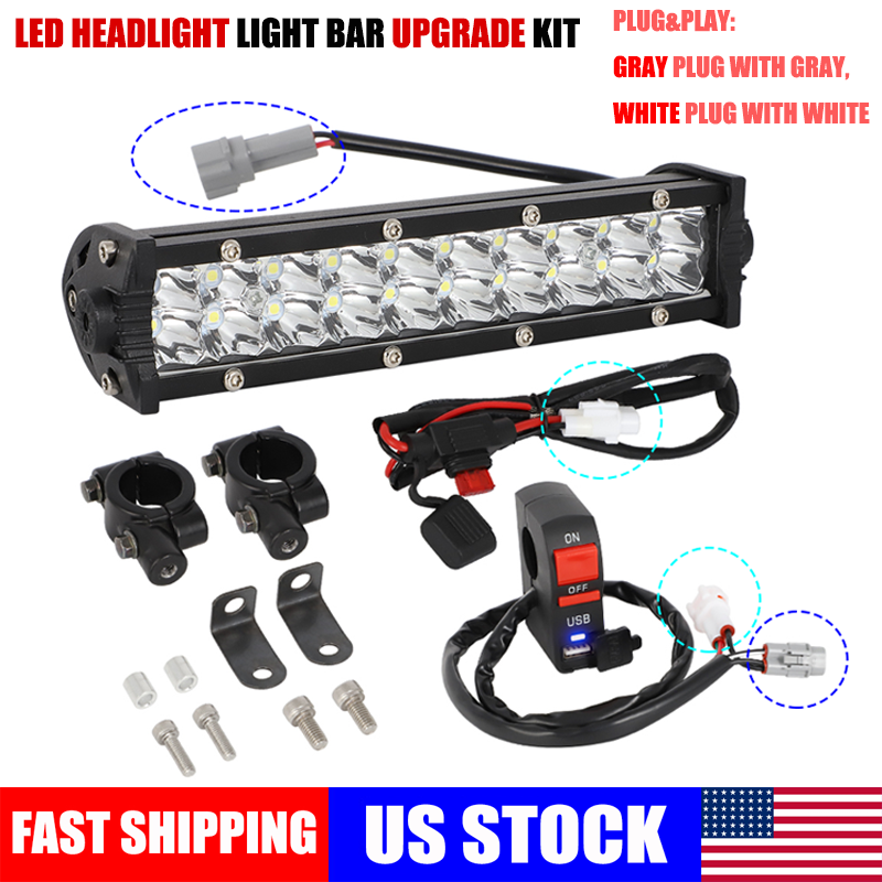 USB Charging Port LED Headlight Bar Kit For Honda CRF110 CR125R CR125F KLX110 US USB Charging Port LED Headlight Bar Kit For Honda CRF110 CR125R CR125F KLX110 US