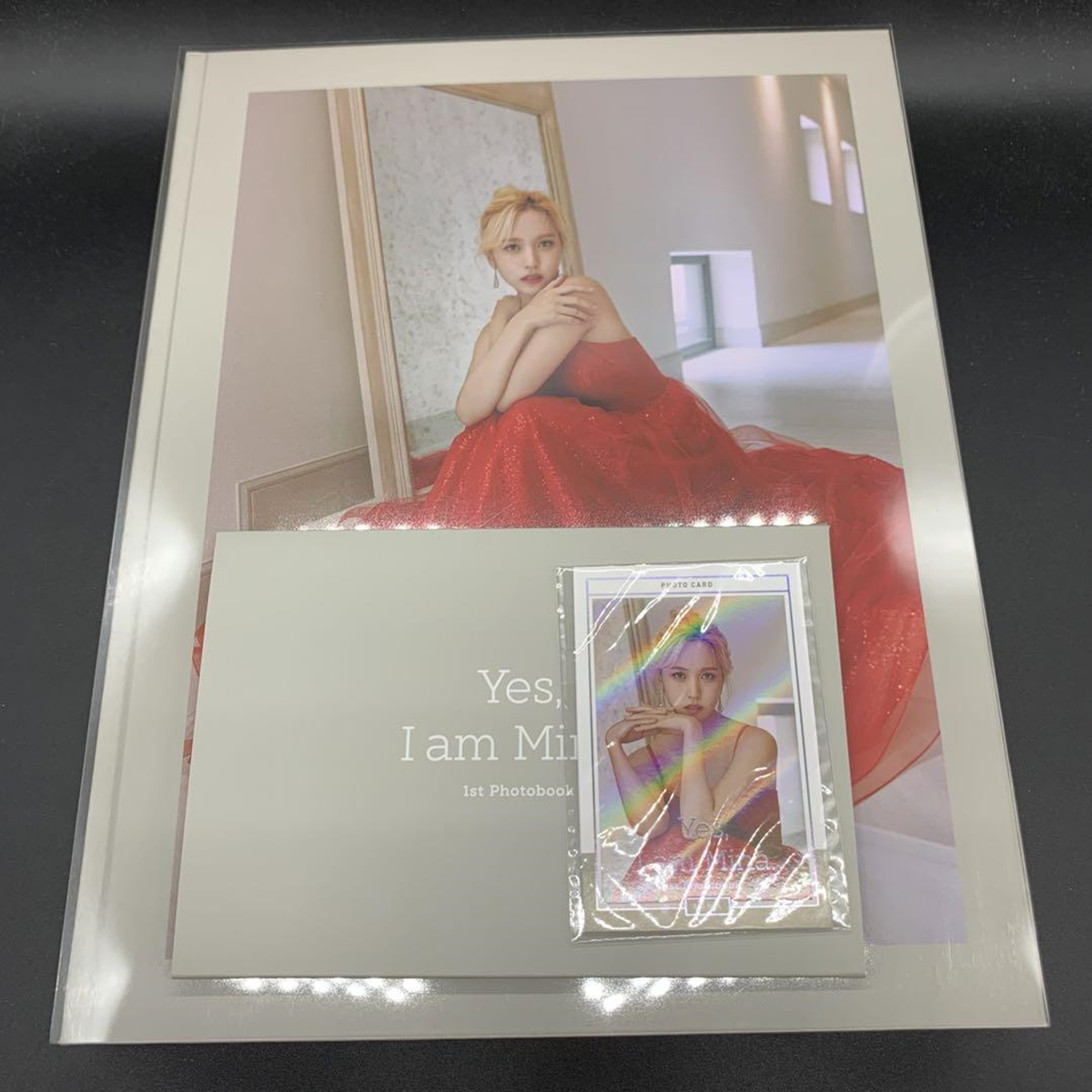 TWICE Yes I am Mina. Gray ver. Pink ver. Photobooks PCs Postcards