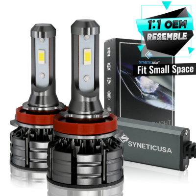 2PCS H11 LED Headlights Super Bright Bulbs Kit HIGH/LOW Beam 6000K