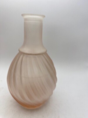 Pink Frosted Glass Vase Signed By Andro Richard 1984 Pre Owned