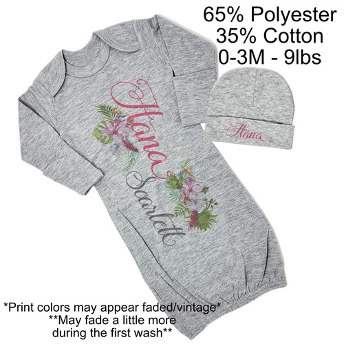 Baby Mädchen personalisiert individuell Blumen Hibiskus rosa VS1 Kleid Coming Home Outfit - Bild 11 von 23