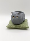 2 inch British shorthair cat mini pot with green pillow