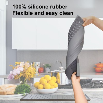 Silicone Sink Edge Protectors With Suction Cups - Splash Guards For Kitchen Countertop, Bathtub, White, Stainless Steel Compatible