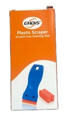 EHDIS 1.5" Plastic Razor Scraper with 10pcs Double Edged Plastic Blades Scrapper