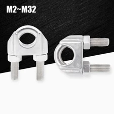 304 Stainless Steel Wire Rope Clamp Cord Tie Cable Grips U Bolts Fixing M2-M32