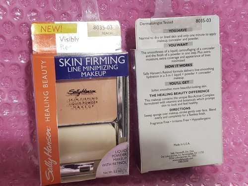 X 2 - SALLY HANSEN 8035-03 beach SKIN FIRMING LIQUID POWDER MAKEUP NIB - Picture 2 of 2