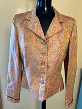 Kay Unger Blazer Jacket Shimmer Paisley Lined Size 10