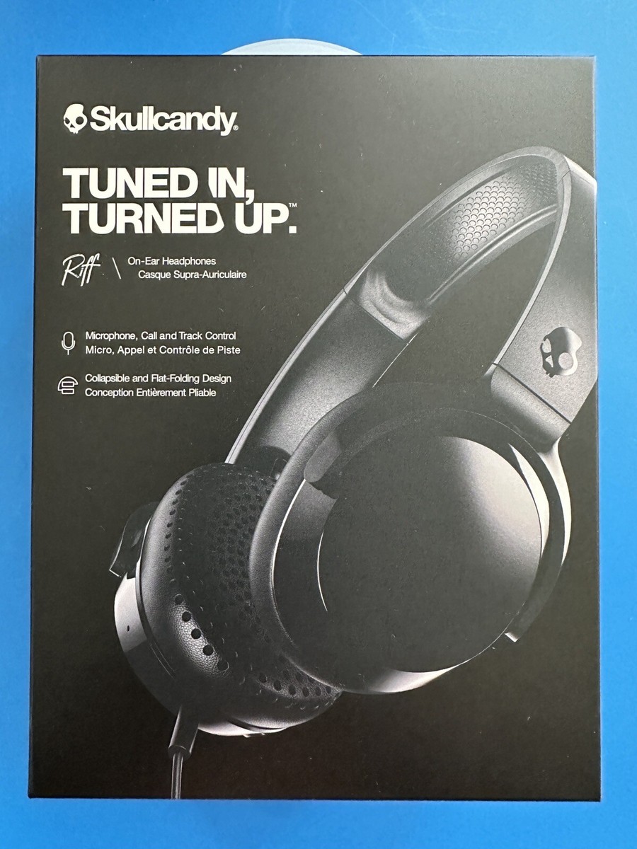 Skullcandy S5PXY-L003 Riff Wired On-Ear Headphones Black New