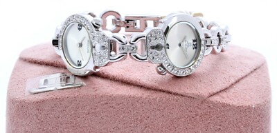 NWT Jennifer Lopez JLo 2 Time Zones Watch W/ Crystals In Heart Box