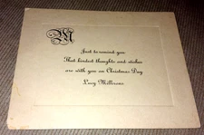 VINTAGE ENGRAVED CHRISTMAS CARD LUCY MILLERONS ORIG 1910s-20s