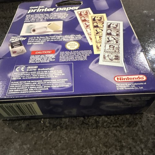 Nintendo Game Boy Printer Paper 3 Factory Sealed Rolls In Original Box 1998 - Picture 3 of 3