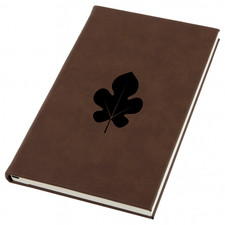 Mulberry Leaf Engraved Leather Journal, Personal Planner with Lined Pages