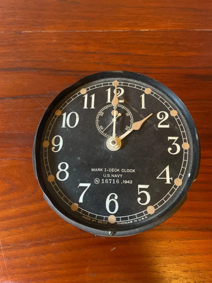 Vintage Original US Navy Deck Clock Antique Maritime Clocks for