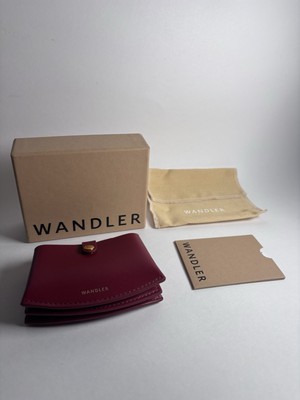 Authentic New Wandler Corsa Cardholder Leather Mahogany