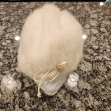 READ Vintage 60's FUR HAT Ohrbach's Oval Room White Rabbit Wide Cuff 