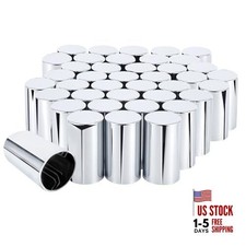 33mm x 3 1/2" Lug Nut Cover ABS Chrome Plastic Cylinder Nut 40 3 1/2" Chromed