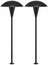 Grant 18" High Black LED Mushroom Path Lights Set of 2