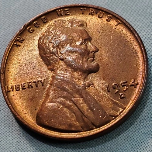 1954 D Lincoln Cent, Wheat Penny, Red Cent, BU, AU, MS, Fine