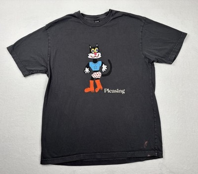 Pleasing Harry Styles Graphic T Shirt Mens Large Black Cartoon Cat