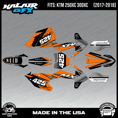 Graphics Kit for KTM 250XC 300XC 2017-2018 Screech-ORANGE