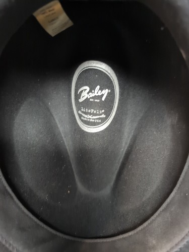 Vintage Bailey Fedora. Hat Black Size Large Ribbon Hat Band Feathers - Bild 6 von 7