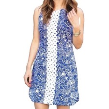 LILLY PULITZER Up Stream  NEW Navy Sheath Dress Sz 10 White Embroidery Resort