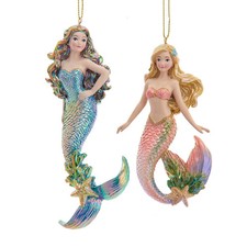 Coastal Electroplated Mermaid Ornament Set E1084 Under the Sea