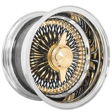 14x7 La Wire Wheels Reverse 100-spoke Straight Lace Black Spokes Rims 4pcs A1