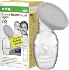 Manual Breast Pump with Grey Gap, Breastmilk Collector Breastfeeding Pump (4Oz/1