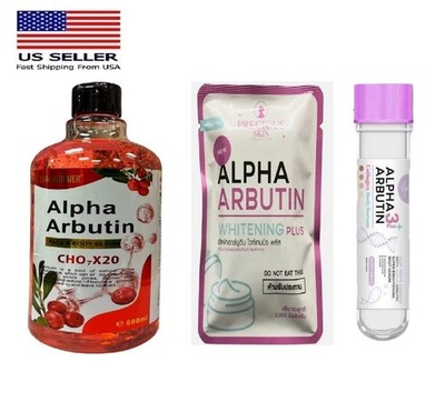 Alpha Arbutin Collagen Powder 3Plus DO NOT EAT And Alpha Arbutin Body Serum Set