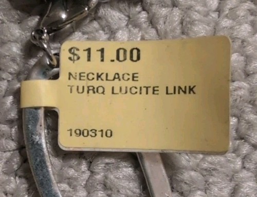 New Buffalo Exchange Turquoise Lucite Link Necklace 25 - Picture 5 of 5