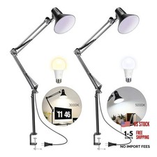 2 Pack LED Desk Lamp With 2pack5000k and 3000k--extra Long Swing Arm Black