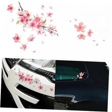 2Pcs Cherry Blossom Vinyl Car Sticker, Auto Flower Decal, Scratch Cover Pink
