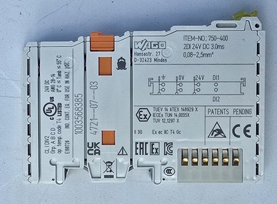 WAGO 750-400 2-Channel Digital Input Module 24VDC 3ms