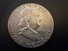 1963 FRANKLIN HALF DOLLAR Denver MINT MARK VG COND 90% Silver!