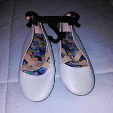 Toddler Girls White Ballet Flats Slip On Strap Comfort Round Toe Solid US 8