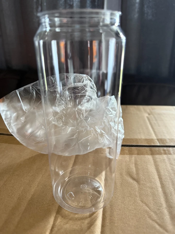 Latas de plástico transparente PET para costurera 100 500 ml 16 oz Stock en EE. UU. Foto 2 de 2