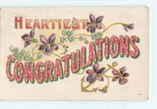 Pre-Linen language of flowers CONGRATULATIONS - SPELLED IN FLOWERS HJ3390