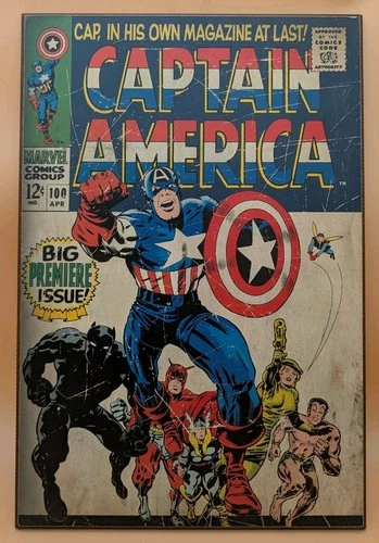 Marvel Captain America WOODEN SIGN Wall Art 13” X 19”