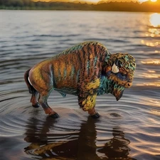 Yellowstone Buffalo Trace 9” Bourbon Statue Multicolor Western Figure Whisky