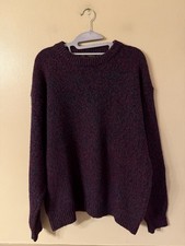 Vintage Eddie Bauer Men's Wool Blend Sweater Crewneck Size XL Speckled Maroon
