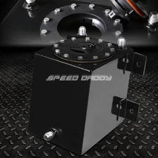 1 GALLON/3.75 LITER BLACK COATED ALUMINUM RACING DRIFT FUEL CELL GAS TANK+CAP