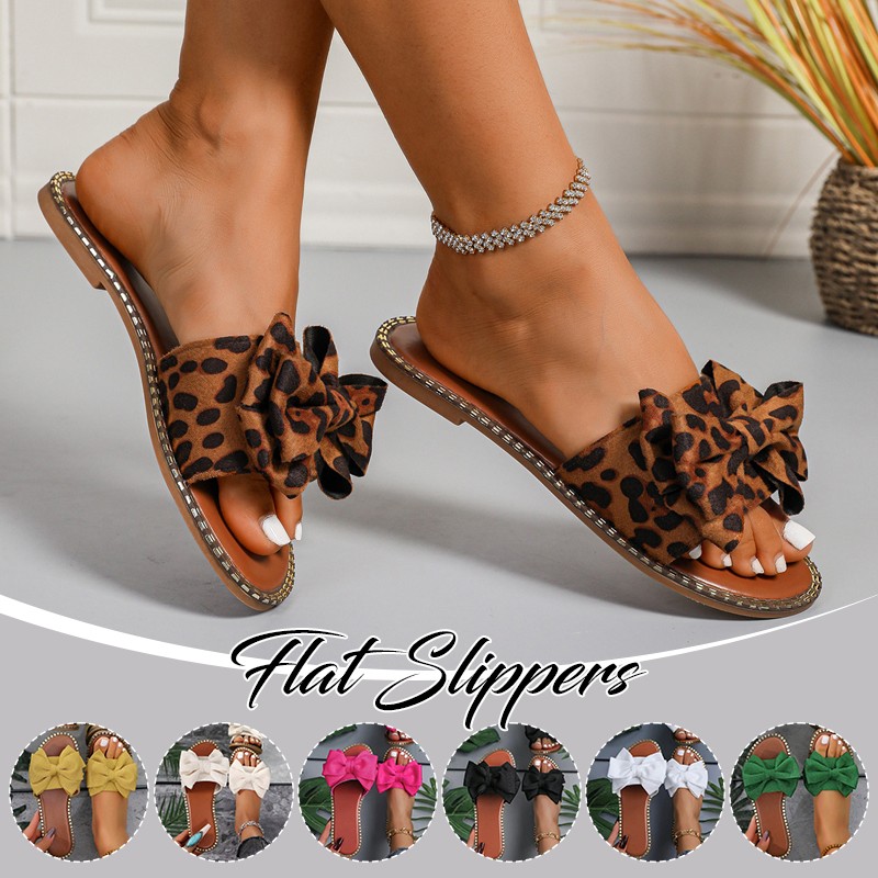 PANTOFOLA D’ORO Ciabatte moda con fiocco punta aperta sandali bassi casual estive calzature donna