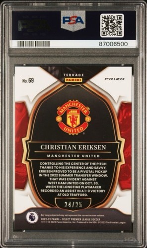 2022-23 Christian Eriksen Panini Select Premier League Orange Ice 24/25 PSA 9 - Bild 2 von 2