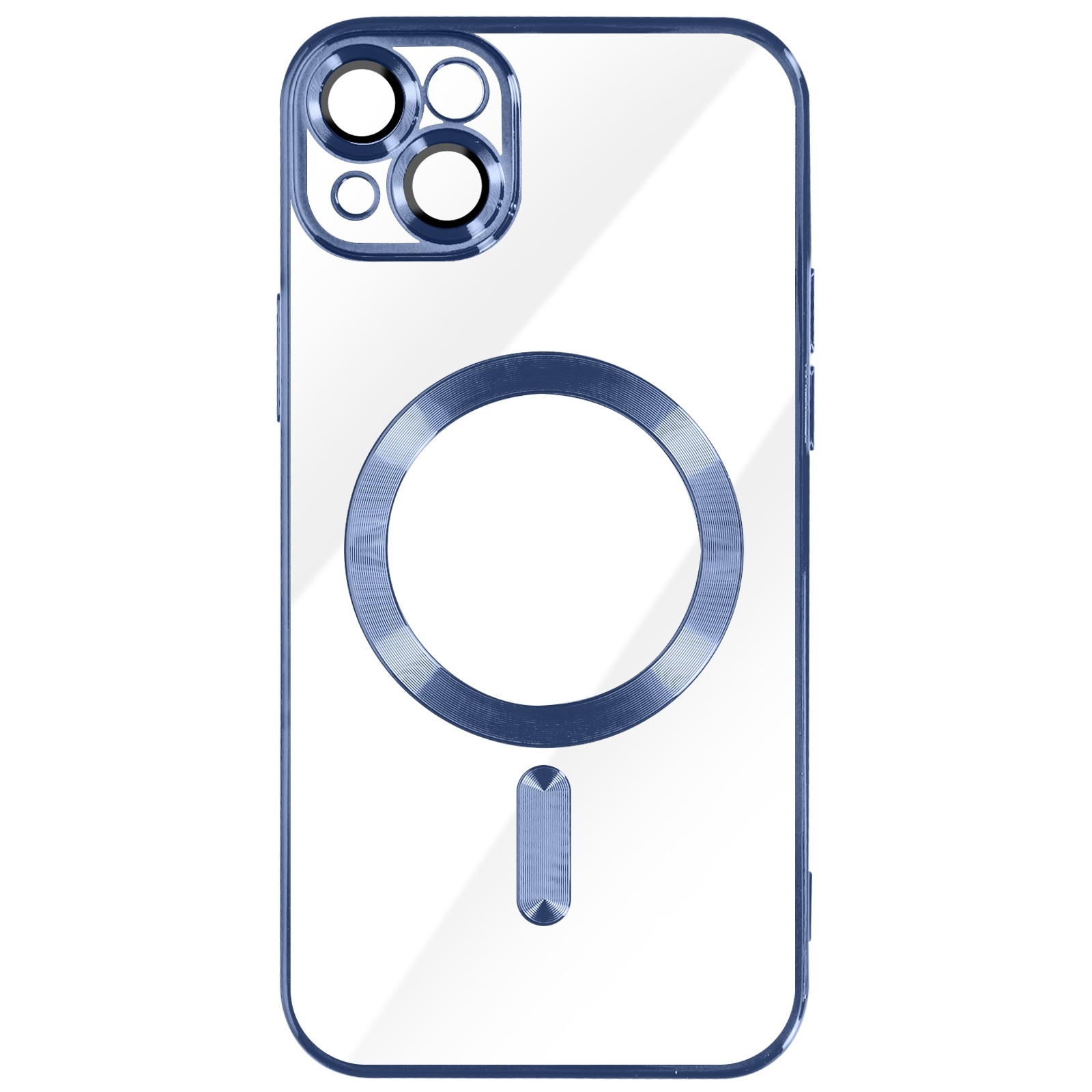 Coque iPhone 14 Plus Avizar transparente avec bordure argentée