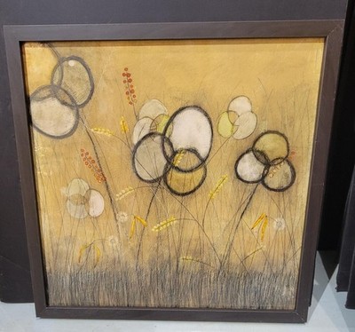 Williams ''Playful Floral'', Mixed media under resin, Framed