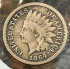 1864 Copper-Nickel Indian Cent Nice Original Good/VG CHRC